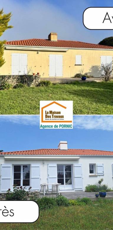 Ravalement de façade sur une maison de la Côte de Jade - Pornic 44