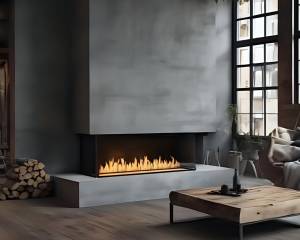 Cheminée bioéthanol béton style loft à Francheville 69340