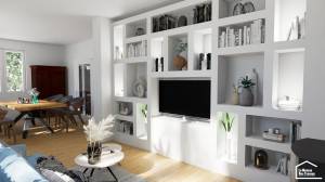 Salon et bibliothèque murale sur mesure