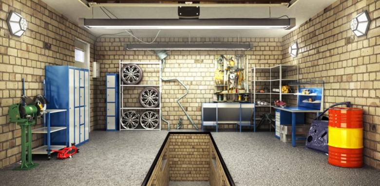 Garage avec fosse