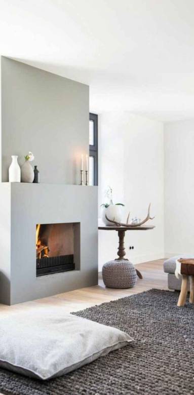 cette cheminée a été relogée pour donner un style plus moderne