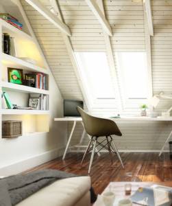 bibliothèque dans les combles