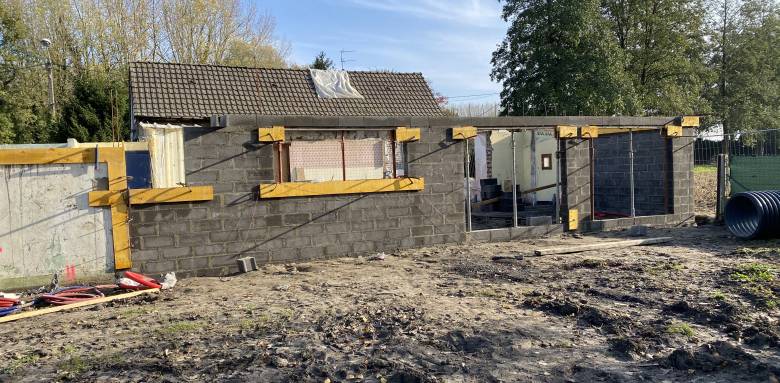 Elévation des murs porteurs de l'extension 