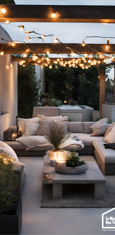 Décorer terrasse béton cozy