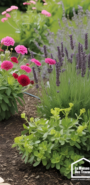 massif fleuri entretien réduit vivaces résistantes