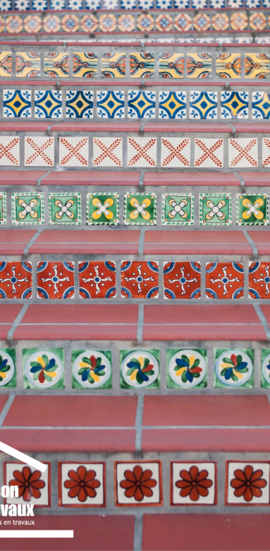 Exemple carrelage coloré extérieur