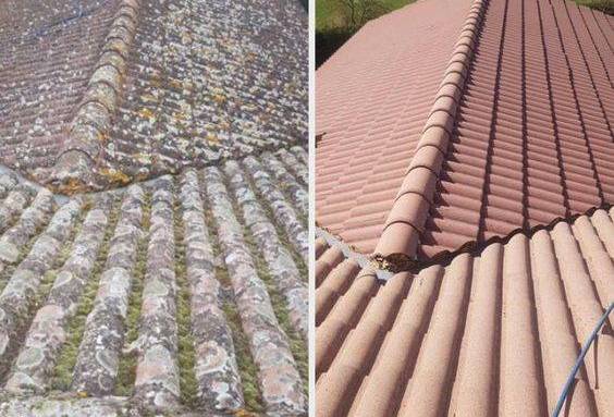 Travaux de nettoyage de toiture avant après - Bouc-Bel-Air-13