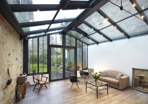 Véranda aluminium façon atelier