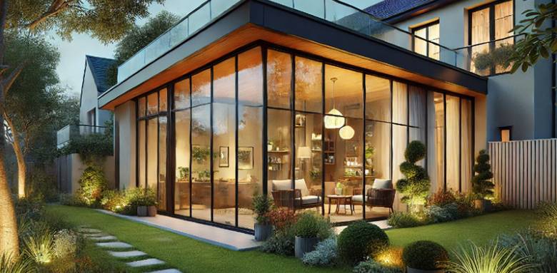 Une jolie véranda avec toit terrasse