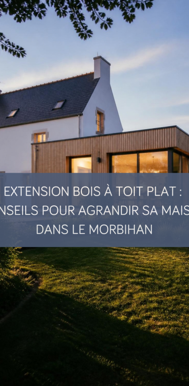 Extension contemporaine en bois à toit plat à Sarzeau
