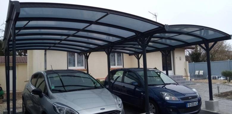 carport double emplacement toiture cintré PVC