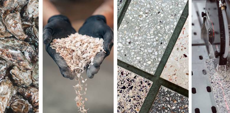 Terrazzo de coquillages - divers mélanges -