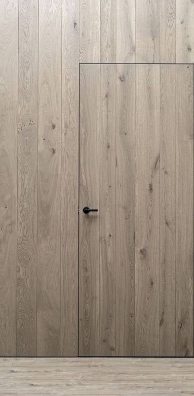 Porte invisible effet bois