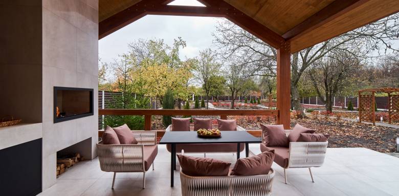 Terrasse en carrelage à Deauville