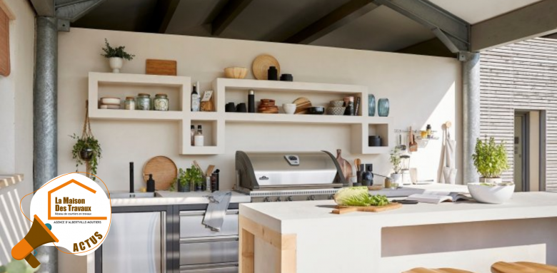 Cuisine d'été Savoie, Cuisine extérieure Albertville, Aménagement extérieur Moûtiers, Travaux cuisine d'été Albertville Moûtiers, Courtier en travaux Savoie