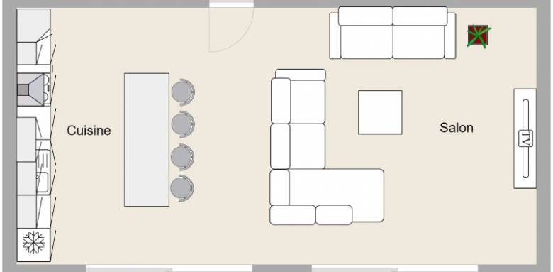 Plan salon rectangulaire