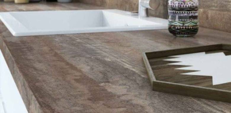 Plan de travail stratifié, inspiration new vintage, Leroy Merlin