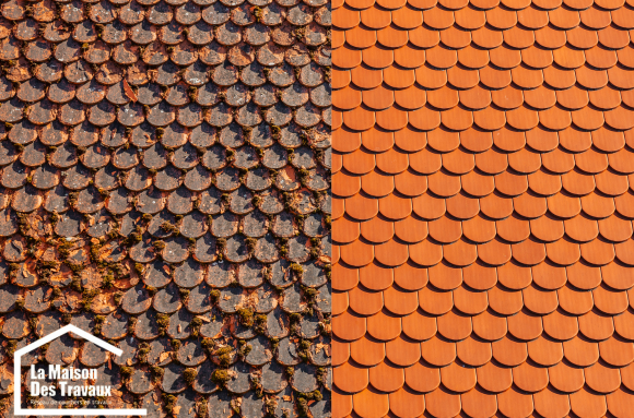 Rénovation d'une couverture AVANT - APRES