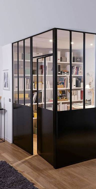 Verrière séparative entre bureau et salon - Hyères 83