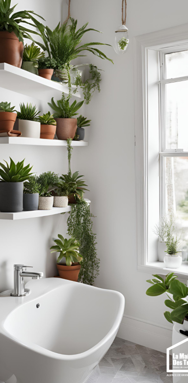 Verdures dans les toilettes décoration