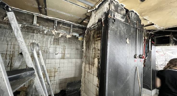 visite de la cuisine suite incendie