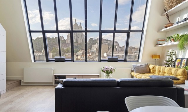 Verrière de toit un pan pour appartement en ville