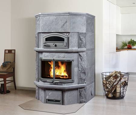 poêle à bois pierre ollaire four intégré