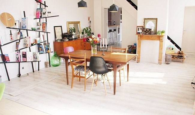 Salle à manger sol murs béton ciré