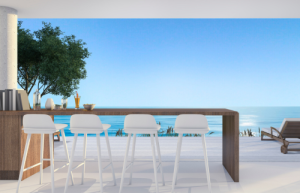 vue mer terrasse piscine sainte-maxime