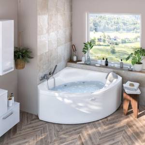 Salle de bain avec jacuzzi d'angle - Hyères 83