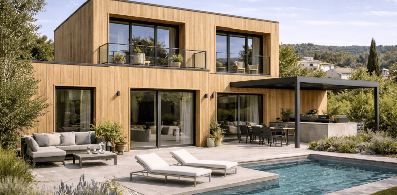 Revêtement de façade en bardage bois - Solliès-Toucas 83