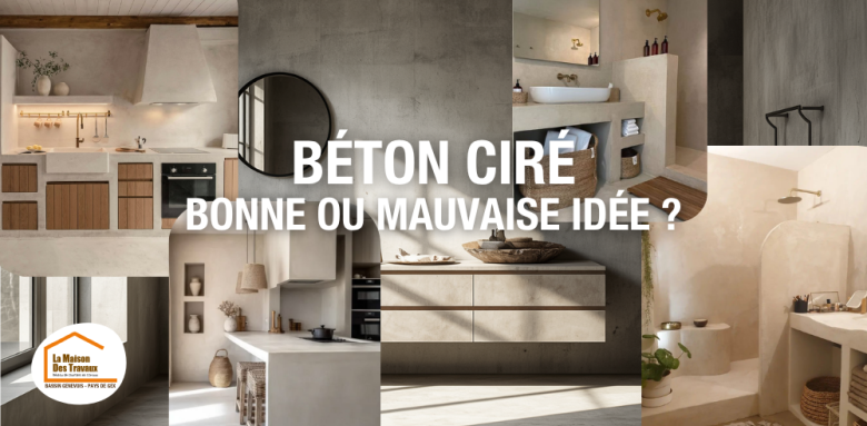 La Maison des Travaux Bassin de Genevois, rénovation maison Bassin Genevois, salle de bains béton ciré, cuisine béton ciré, artisan rénovation Gaillard