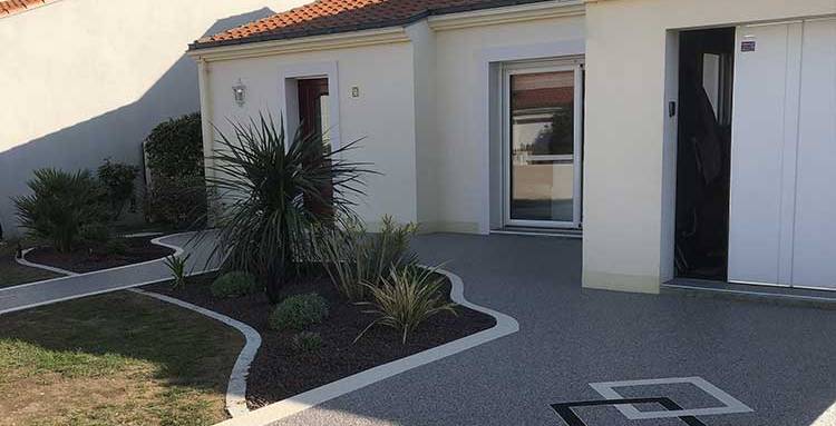 Allée carrossable en moquette de pierre