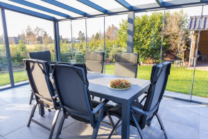 Véranda toit plat moderne - pergola aménagée