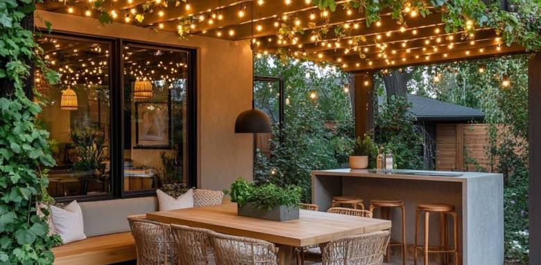 Idée agencement terrasse jardin