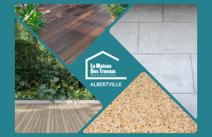 Echantillon matériaux pour terrasse : bois naturel, composite, carrelage, béton désactivé