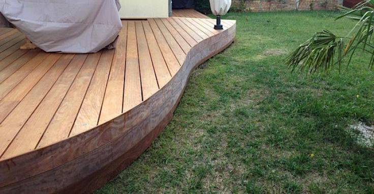 Pose terrasse lames bois exotique sur lambourdes