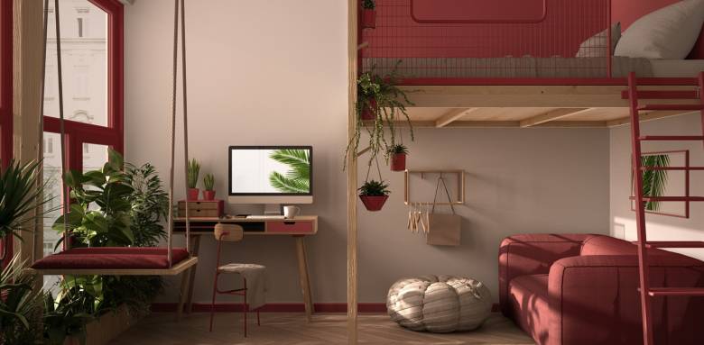 studio avec lit mezzanine