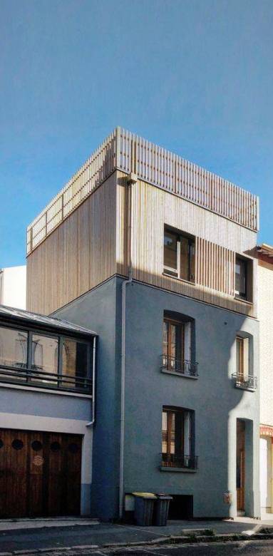 Surélévation de maison de ville en bois avec toit terrasse - bouc-bel-air-13