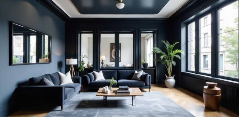 Plafond coloré salon