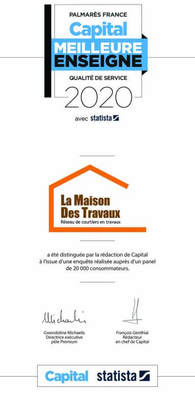 La Maison Des Travaux élue meilleure enseigne 2020 pour sa qualité de service à Deauville