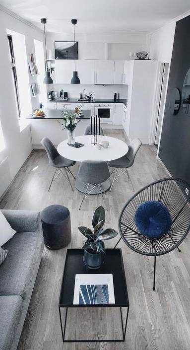 Décoration lumineuse dans un salon en long - Arras 62