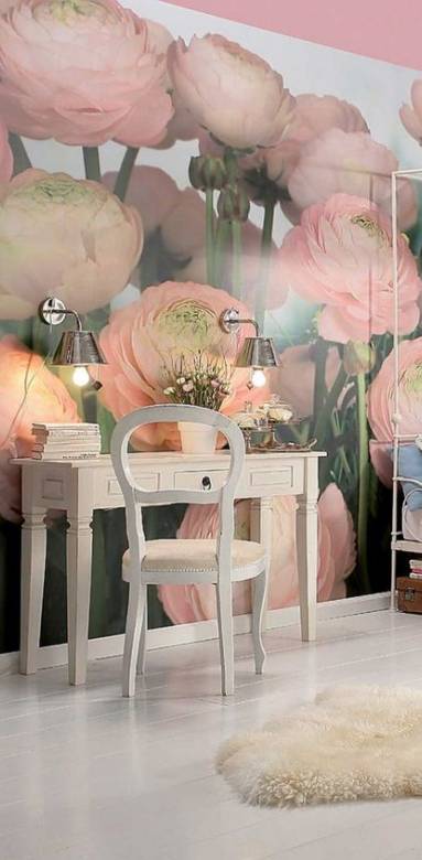 Papier peint panoramique chambre enfant - Thème fleurs