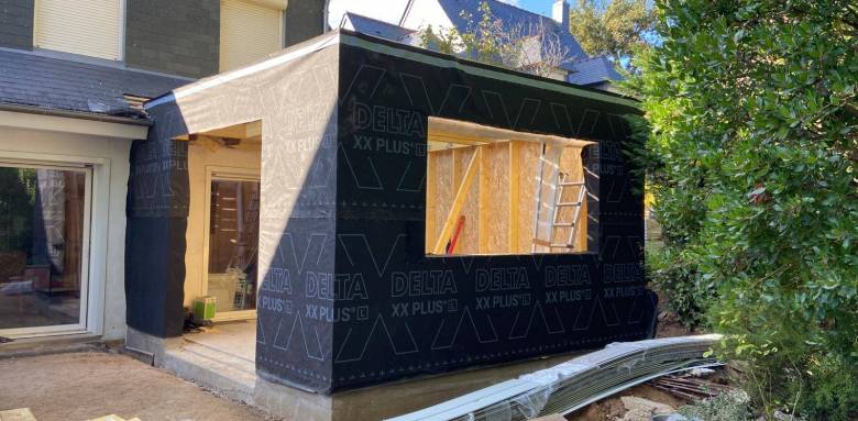 Construction d'une extension bois avec isolation thermique et phonique - Nantes 44