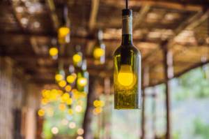 Décoration bouteille en verre