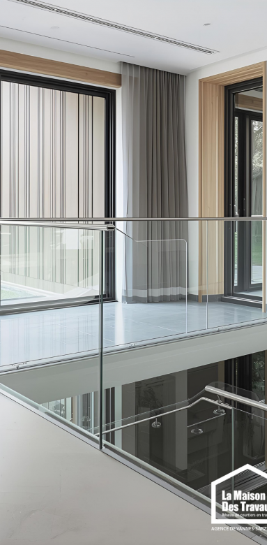 Escalier design avec verrière en acier