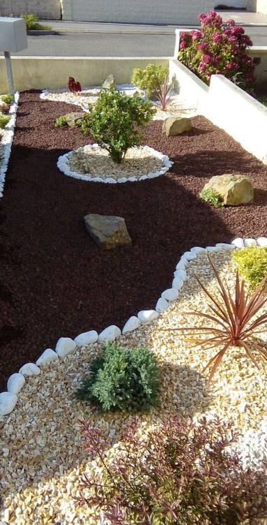 Jardin minéral graviers et galets