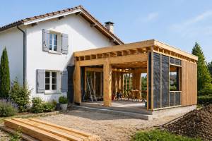 Délais de construction d'une extension de maison en bois - Bourg-en-Bresse Ambérieu-en-Bugey Meximieux 01