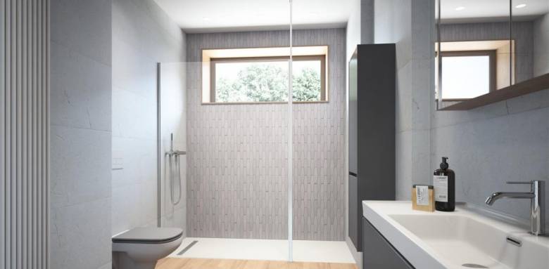 Fenêtre de salle de bain horizontale oscillo battante