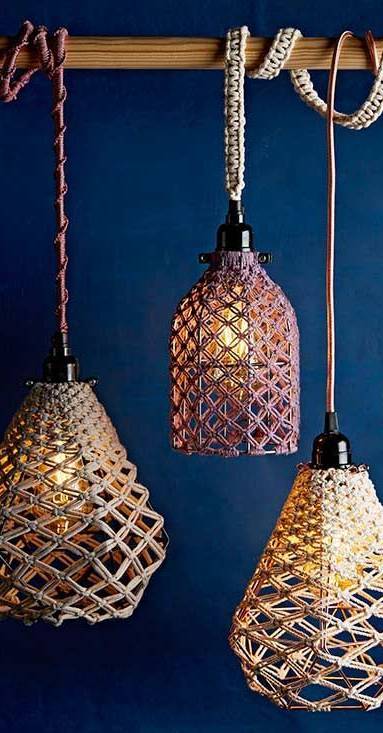 suspension luminaire macramé